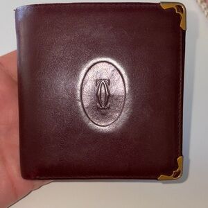 Vintage cartier Burgundy Leather Wallet